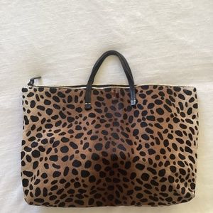 ClareV Leopard tote